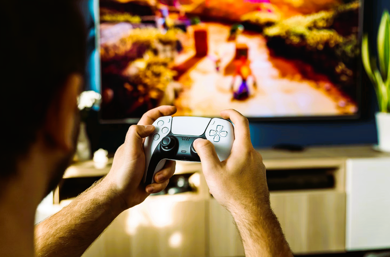 Guy playing a game